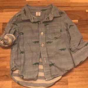 Baby Gap Alligator Button Up (12-18)